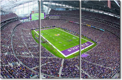 Vista 71 de TUMOVO MetLife Stadium - Decoración de pared de Nueva York, 3 piezas, lienzo, arte de pared para decoración del hogar, juegos de fútbol americano