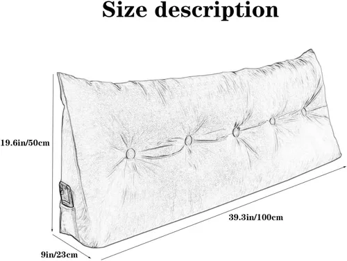 Vista 7 de Almohada de lectura suave para reposo en cama, cojín grande para cabecero, respaldo triangular, almohada de cuña para cuello y soporte lumbar