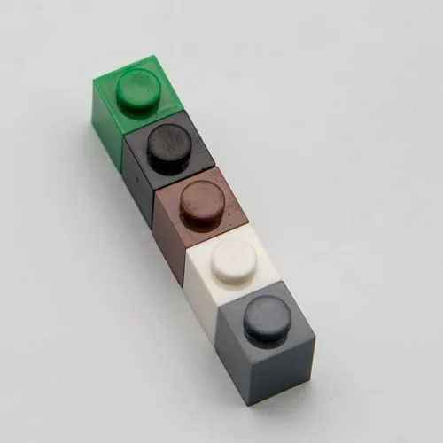 Vista 2 de Bloque de ladrillo clásico a granel, ladrillos blancos 1x1, ladrillos de construcción planos 100 piezas, compatible con piezas y piezas de Lego