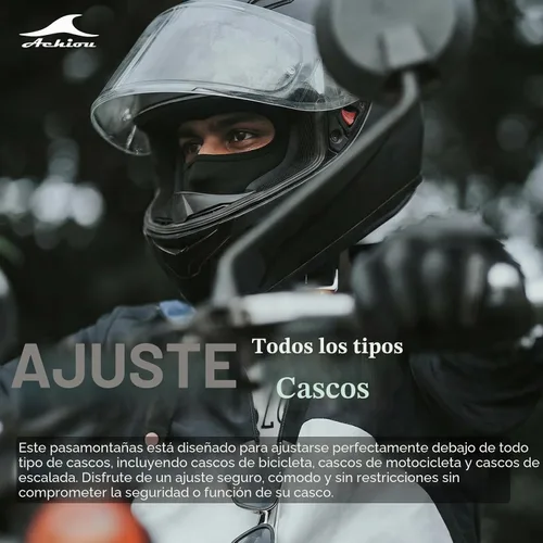 Vista 3 de Achiou - Pasamontañas con Máscara Facial, Máscara de Esquí para Hombres y Mujeres de Fútbol, Ligera Sheisty, Ninja Sheisty Capucha Solar UV