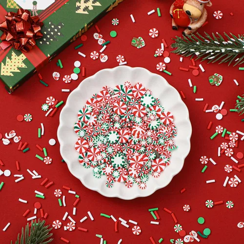 Vista 4 de BBTO 250 Gramos de Polvo de Chocolate Falso Navideño, Polímeros Pequeños de Arcilla, Adornos de Polímero de Navidad, Arcilla Suave para DIY, Adornos