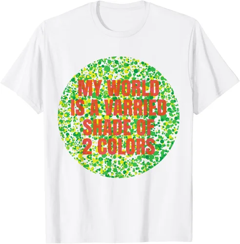 Vista 3 de Camiseta divertida con problemas daltónicos al color, Negro