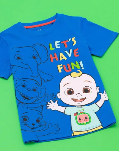 Vista 2 de CoComelon Camiseta de manga corta para niños y niños pequeños JJ azul