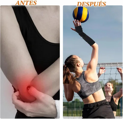 Vista 6 de Tucnoeu Almohadillas para brazos de voleibol con almohadillas protectoras y orificios para el pulgar, protector de muñeca