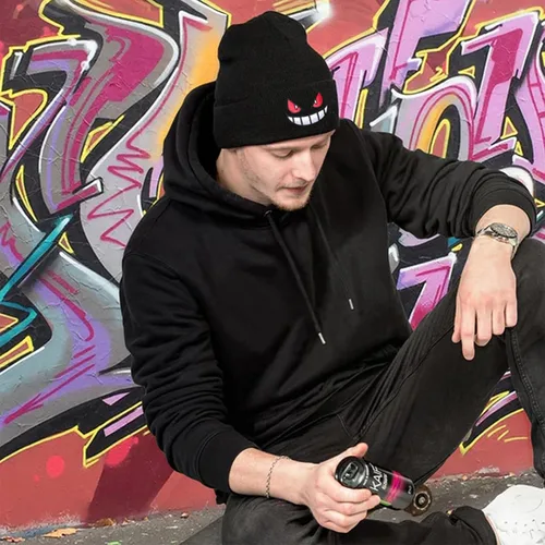 Vista 5 de NEECS Gorros de anime para hombres y mujeres, cálidos y elásticos con puños bordados