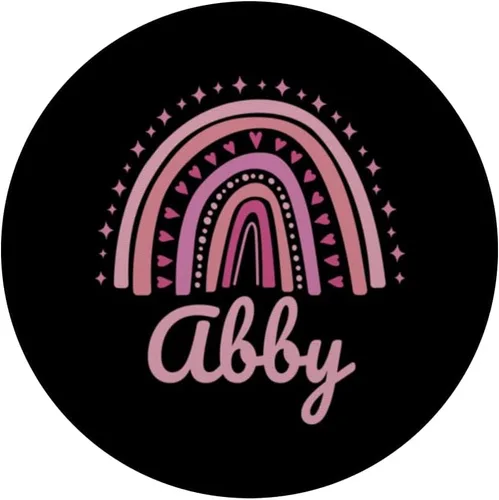 Vista 3 de Abby Name Personalized Funny Women Pink Rainbow Abby PopSockets Adhesive PopGrip