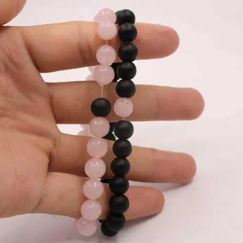 Vista 5 de KSQS - Pulseras para pareja de larga distancia (con cuentas de 516 de pulgada) para Navidad, cumpleaños, San Valentín