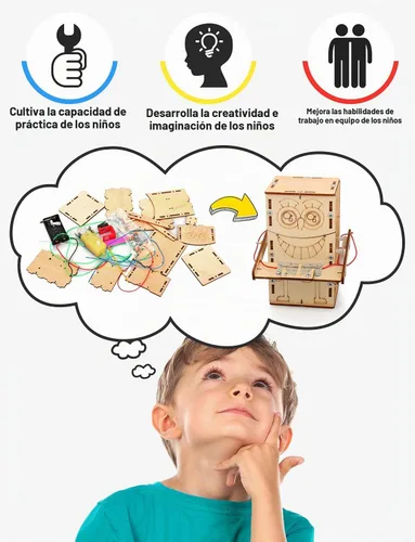 Vista 2 de Poraxy Juego de 4 Kits STEM para Niños de 8-10 10-12 Años, Juguetes para Edades 8-13, Caja de Música, Robot Rompecabezas 3D Proyectos Educativos
