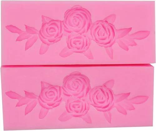 Vista 2 de 2 moldes de silicona para dulces de cuatro rosas, para fondant, moldes de caramelo de chocolate, manualidades de azúcar, moldes de pastel