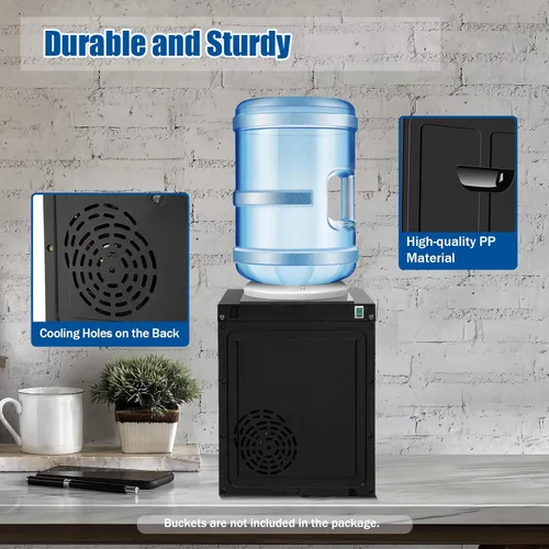 Vista 8 de Enfriador de agua caliente/fría - Dispensador de encimera caliente y fría para botellas de 1-5 galones, 110 V, negro HS-09