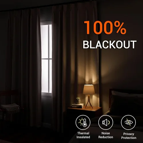 Vista 4 de MYSKY HOME Cortinas opacas plisadas de lino de 84 pulgadas de largo, 100% oscurecimiento de la habitación para sala de estar o dormitorio