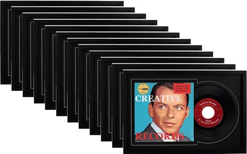 Vista 17 de Creative Picture Frames Marco de disco individual de vinilo de 7 pulgadas con doble paspartú negro y negro de 6 7/8 pulgadas y cubierta de 7 x 7