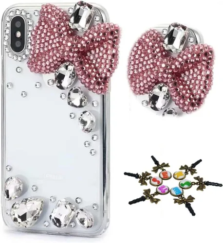 Vista 12 de Bling Funda compatible con iPhone 11, elegante, diseño de cristal con lazo hecho a mano en 3D, funda protectora compatible con iPhone 11 de 6.1