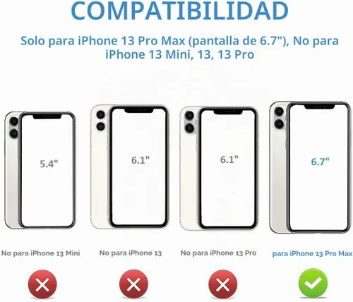 Vista 2 de ONETOP Compatible con iPhone 13 Pro Max Funda Tipo Cartera con Tarjetero, Cuero PU con Soporte Ranuras para Tarjetas, Doble Cierre Magnético y Negro