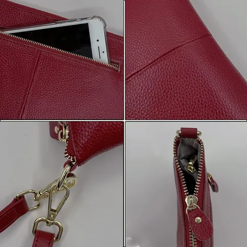 Vista 6 de Beurlike Cartera de cuero para mujer, bolso cruzado pequeño para teléfono