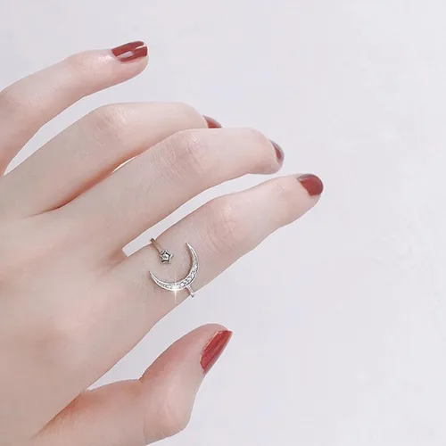 Vista 3 de Anillos Apilables de Oro para Mujeres Rellenos de Medias Navideñas para Adolescentes Conjunto de Anillos de Hoja de Perla Circonita Cúbica Corazón A