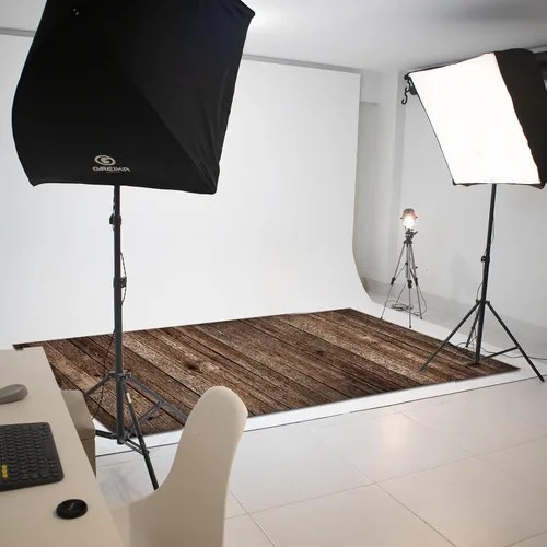 Vista 3 de MEHOFOND Alfombrillas para fotografía de 5 x 4 pies, alfombrillas de goma marrón con superficie de algodón, telón de fondo de fotografía para recién