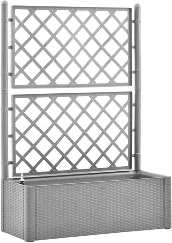 Vista 9 de vidaXL Cama elevada para jardín con enrejado, cama elevada para flores y plantas, maceta con orificio de drenaje, uso en exteriores e interiores
