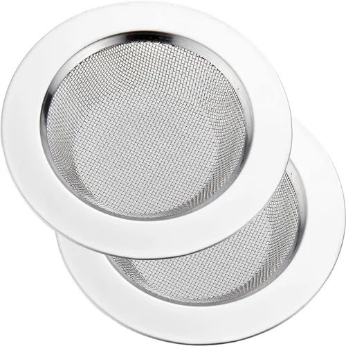 Vista 9 de LASSHSWA 2 piezas de colador de fregadero de cocina de acero inoxidable, colador de drenaje de fregadero de cocina, coladores de fregadero con borde