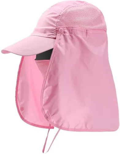 Vista 9 de Sombrero para el sol al aire libre, gorra de protección solar unisex con solapa extraíble para el cuello, sombrero de pesca de secado rápido