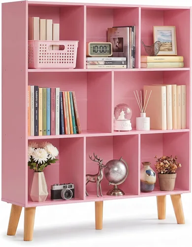 Vista 30 de YAHARBO Estantería de 2 cubos, soporte para tocadiscos negro con almacenamiento de vinilo de hasta 100 álbumes, estante horizontal para libros
