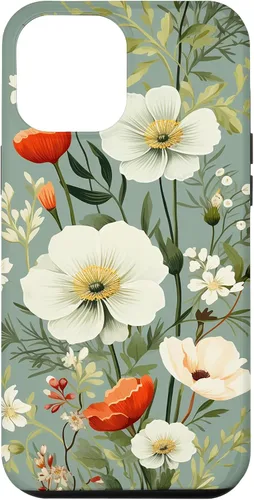 Vista 26 de Sage Green Flower Wildflower Pattern Floral Case for iPhone 17