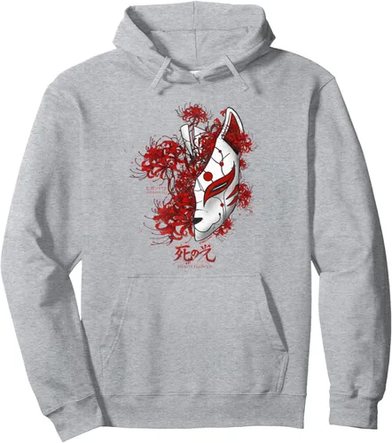 Vista 3 de Sudadera con capucha de anime con diseño de lirio de araña japonesa en suave grunge, Negro, S