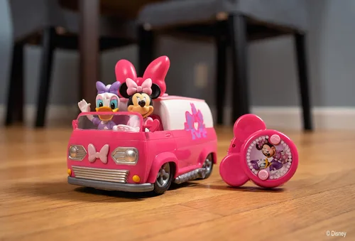 Vista 2 de Jada Juguetes Disney Junior Minnie Mouse Happy Helper's Van RC/Radio Control Vehículo de juguete, rosa/blanco