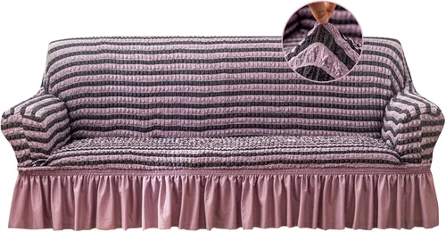 Vista 25 de Jeloris Funda Protectora Elástica para Sofá de Dos Plazas de Fácil Ajuste con Falda, Protector de Muebles Universal Duradero Lavable de Alta Beige