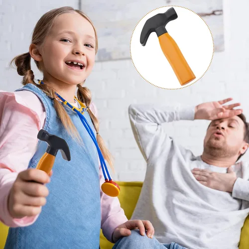 Vista 5 de Zhanmai 2 martillos de espuma de juguete, regalo divertido para niños y niñas, martillos de simulación para liberar la ansiedad, juguete educativo