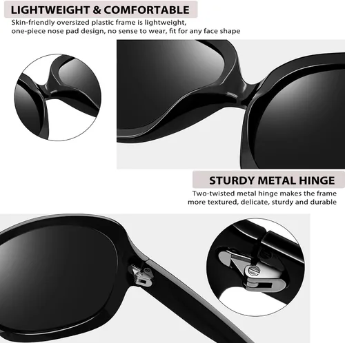 Vista 85 de Joopin Lentes de sol de gran tamaño para mujer, polarizados, grandes, para conducción, protección UV, grandes sombras