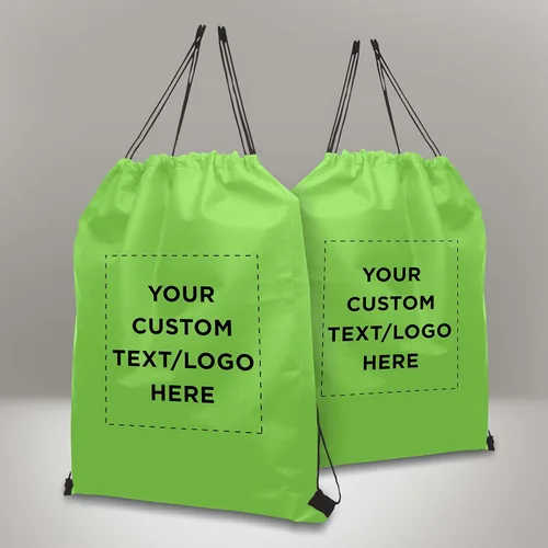 Vista 7 de DISCOUNT PROMOS Juego de mochilas con cordón no tejidas personalizadas de 10/50/100, paquete personalizado a granel