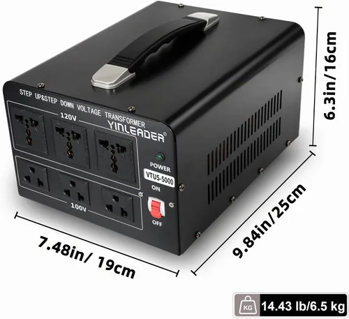 Vista 4 de 120V a 100V US al convertidor de voltaje de Japón paso abajo/hacia arriba transformador