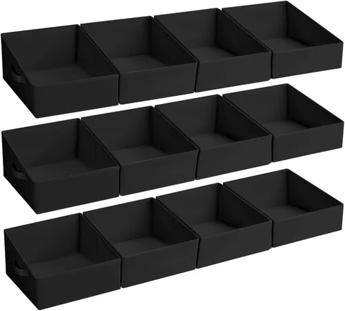 Vista 54 de DIMJ Contenedores de almacenamiento trapezoidales para ropa, 4 paquetes organizadores de armario y cestas de almacenamiento, cestas plegables