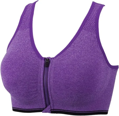 Vista 14 de Medium Support and Removable Pad Tank Top Racerback Post Surgery Sports Bras for Women Albaricoque/Negro/Gris