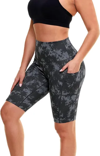 Vista 68 de Biker Shorts for Women with Pockets - 8"/5"/3" Booty Black Spandex Shorts Verde militar