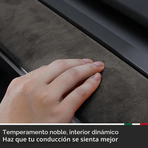 Vista 3 de Adhesivo interior negro para tablero de instrumentos, cubierta de panel de consola central, accesorios de decoración de moldeo para Alcantara Tesla