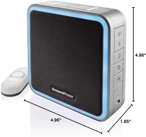 Vista 9 de Honeywell Home RDWL917AX2000/E Timbre inalámbrico portátil y botón de empuje - Serie 9, Azul, Gris