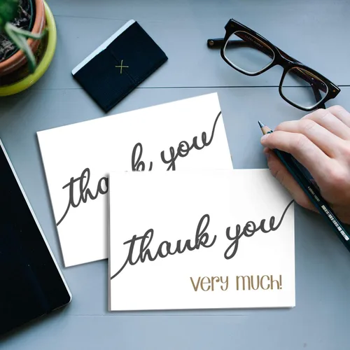 Vista 3 de Tarjetas de felicitación blancas de 4.5 x 6 pulgadas, 100 tarjetas