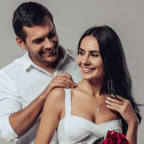 Vista 6 de Collar de regalo para novia, regalos de prometido para ella, collar para mi futura esposa, joyería de alma gemela para mujer
