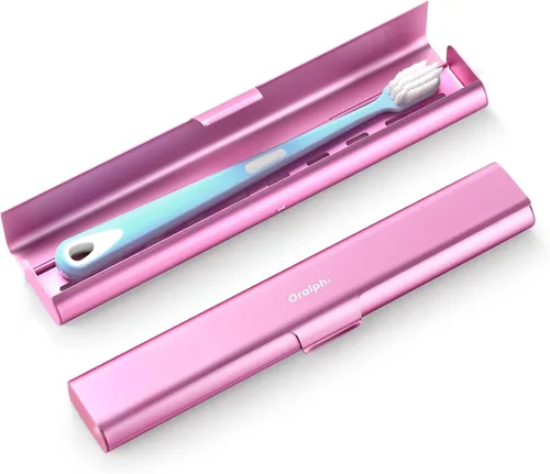Vista 27 de Estuche de viaje para cepillo de dientes de aluminio, soporte portátil para cepillo de dientes, contenedor resistente para cepillo de dientes manual
