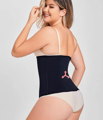 Vista 5 de MERYOSZ Corsé de entrenamiento de cintura con cremallera y control de abdomen, faja transpirable para mujer, faja deportiva