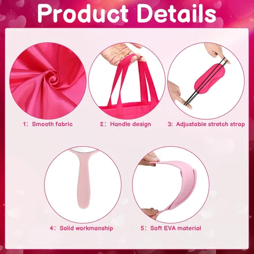 Vista 5 de 122 piezas Kit de fiesta de spa rosa y rosa intenso para niñas, paquete de 10 recuerdos de fiesta de pijamas con batas de satén, bolsas de mano