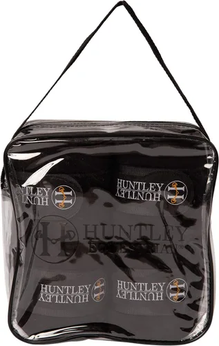 Vista 8 de Huntley Equestrian Envolturas de polo para caballos: vendaje protector de soporte de pierna para entrenamiento, ejercicio, participación - 4 Negro