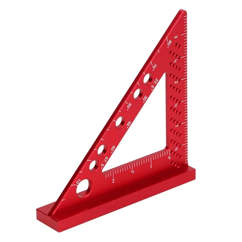 Vista 4 de Transportador cuadrado, alta multiusos, básculas transparentes carpintero, cuadrado, aleación de aluminio, herramienta de medición para bricolaje