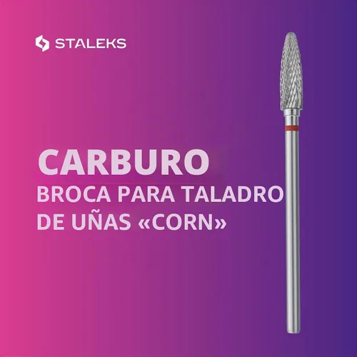 Vista 4 de STALEKS PRO - Broca de carburo para uñas de maíz para eliminación de gel, 0.157 in, color rojo suave