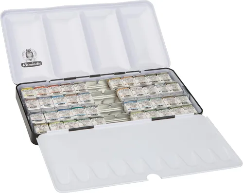 Vista 4 de Schmincke - HORADAM® AQUARELL, surtido completo de 40 medios recipientes de acuarelas de granulación súper fuerte, 74 440 097, caja de metal
