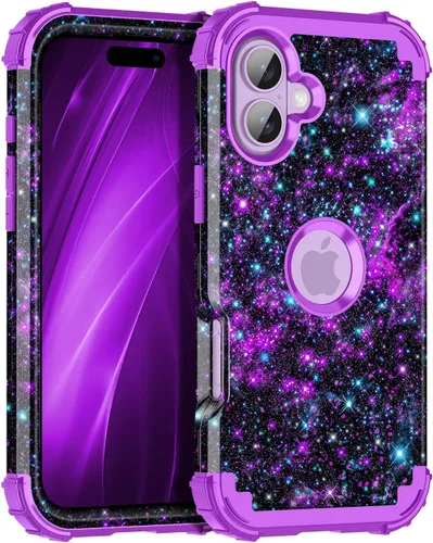 Vista 65 de Miqala Funda compatible con iPhone 8 Plus, iPhone 7 Plus, que brilla en la oscuridad, tres capas, resistente a los golpes, parachoques de plástico