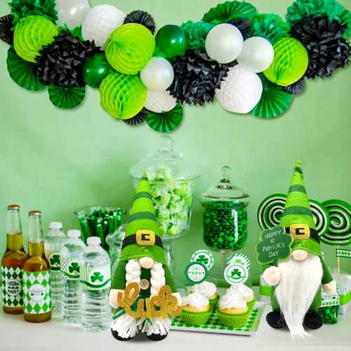 Vista 6 de Decoraciones del día de San Patricio, decoración del día de San Patricio, muñeca de duende, decoraciones de gnomos del día de San Patricio