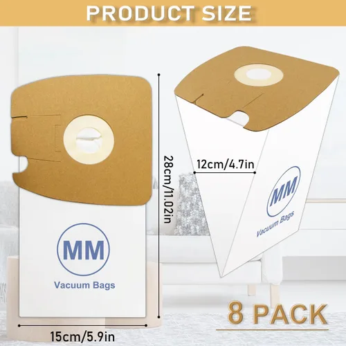 Vista 5 de Bolsas de vacío MM para envases Mighty Mite Eureka 3670, 3670M, 3670H, 3670G, 60295C, 60297A Mighty Mite, pieza # 60295, paquete de 8